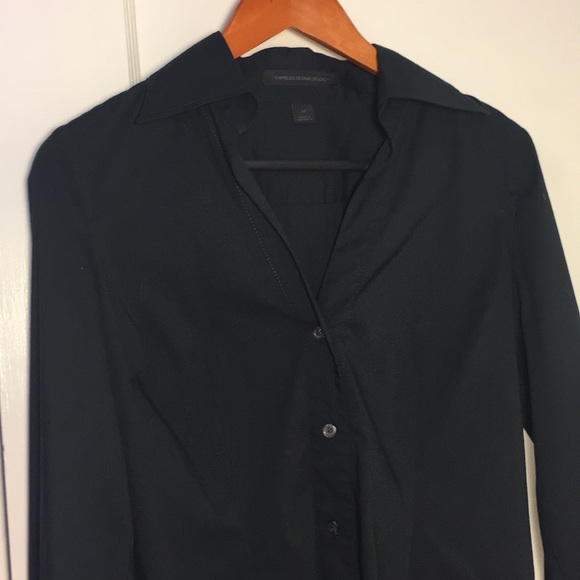 Express black button down shirt blouse - Picture 6 of 7